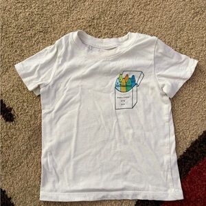 Cat & Jack 2T Boys White T-Shirt Feelings Are OK Crayon Graphic Tee